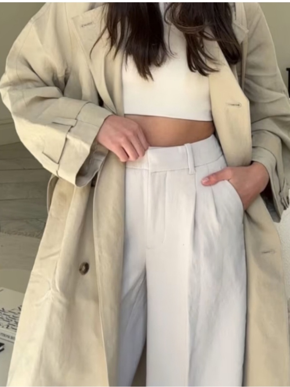 Aritzia Wilfred Effortless pants cream white 2 - Picture 4 of 8